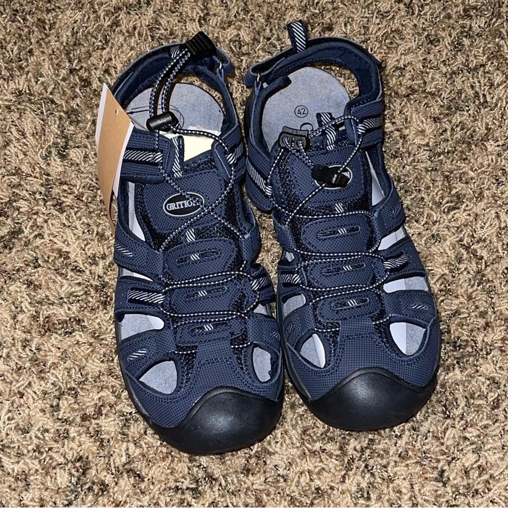 Grition Hiking Closed Toe Sandals Mens Size 9 EU 42 Blue Gray Outdoor Shoes New